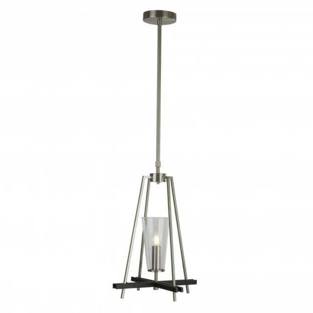 CGC Danika Satin Silver and Black Pendant Light with Glass Shade, E14 Base, Adjustable Height Multi Satin Silver and Black Height: 100 cm Width: 32 cm Pendant height: 37 cm Total height: 137 cm