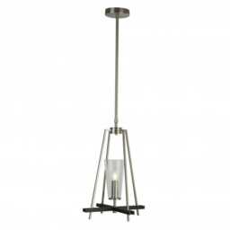 CGC Danika Satin Silver and Black Pendant Light with Glass Shade, E14 Base, Adjustable Height Multi Satin Silver and Black Height: 100 cm Width: 32 cm Pendant height: 37 cm Total height: 137 cm