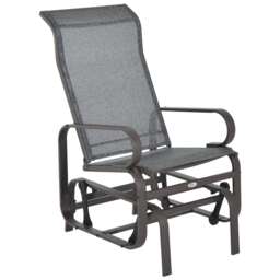 Outsunny Outdoor Gliding Rocking Chair w/ Metal Frame for Patio, Garden, Grey Grey