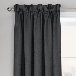 Velosso Westwood Dimout Pencil Pleat Curtains - 117cm x 137cm Black