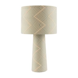Duck Egg and Cream Jacquard Zig Zag Lamp with Fabric Shade and Base