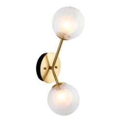 Rome Metal Wall Lamp, Satin Brass Plate, Glass