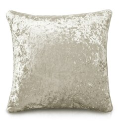 Luxury Crushed Velvet Plain Scatter Cushion - 43cm x 43cm Cream Natural