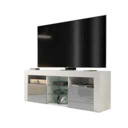 TV Unit TV Stand White Grey Gloss Media Console Sideboard Storage Cabinet 145cm