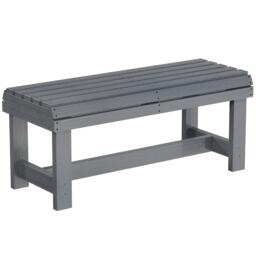 Outsunny Wooden Garden Bench, 2 Seater Slatted Outdoor Bench Grey Grey Embossed Finish Not provided