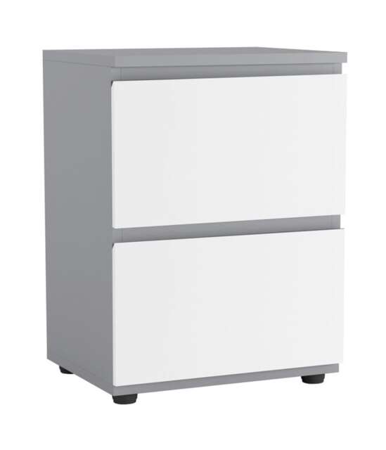 Skagen Minimalist Chest of 2 Drawers Grey Grey & White 1