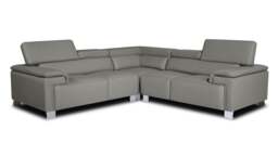 Genuine Leather Grey 2C2 Corner Sofa LIVORNO
