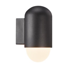 Nordlux Heka Outdoor Wall Light Black Aluminium Solar E27 Sensor Weatherproof - Mains Powered, IP54 Black Black