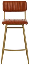 Orsina Tan Leather Bar Chair With Gold Finish Frame