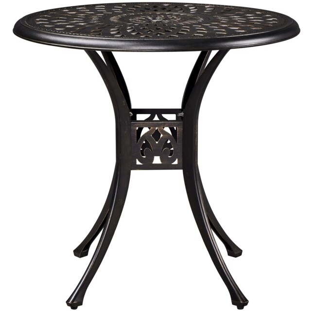Yaheetech 78 cm Round Cast Aluminum Patio Bistro Table-Brozne Bronze Bronze 78 cm Dia. × 75 cm H 1