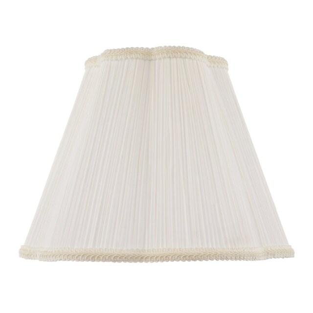 White Victorian Pleated Faux Silk Lamp Shade with Embroidered Trims White White 1