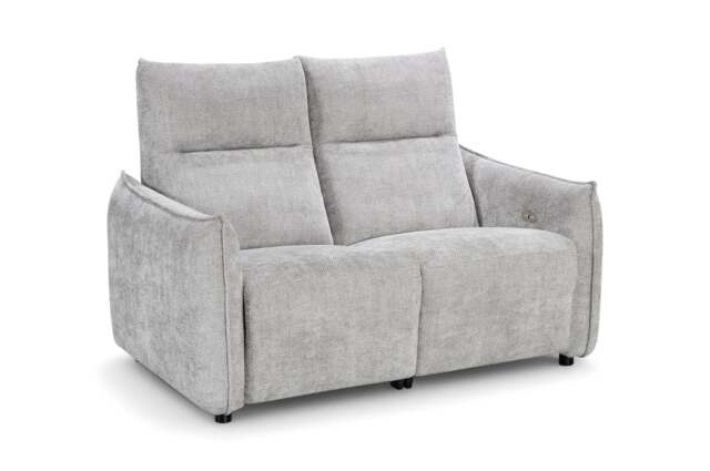 Woven Chenille Grey 2 Seater Electric Recliner Sofa CARRERA