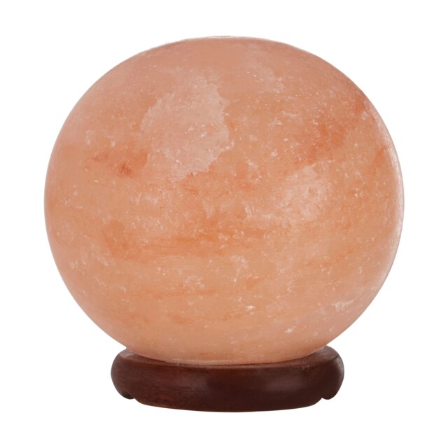 Interiors by Premier Nepal Orb Salt Lamp, Smooth Himalayan Rock Salt In Round Orb Shape, Gentle Amber Glow Promotes Calm And