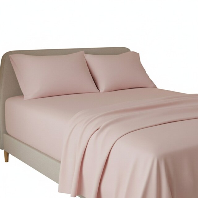 Flannelette Flat Sheet Soft Brushed Cotton Bedding for Warmth Comfort Pink Super King