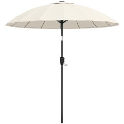 Outsunny 2m Shanghai Garden Parasol Umbrella, Outdoor Sun Shade, Cream White Cream Cream Dia. 203 x 213 cm