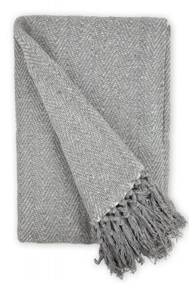 "Hartley Collection Recycled Cotton Throw in Silver (50"" x 60"")"