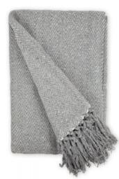 "Hartley Collection Recycled Cotton Throw in Silver (50"" x 60"")"