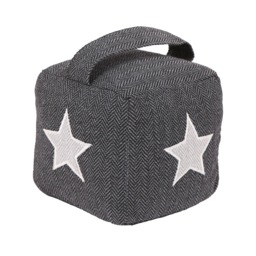 Nicola Spring Fabric Door Stop - Star Indoor Herringbone Decorative Wedge Stopper Interior Weighted Doorstop with Handle