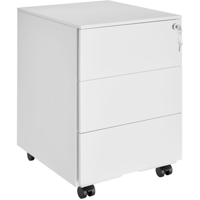 Chest of Drawers Magna - 3 locking drawers, powder-coated steel, 39 x 45 x 55 cm White white 45 x 39 x 55 cm 1
