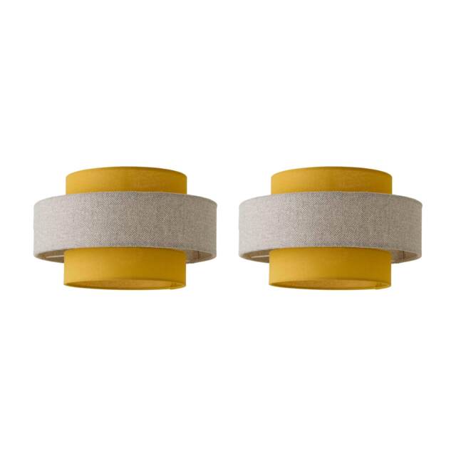 ValueLights Weaver Pair 3 Tier Yellow Ceiling Pendant Shade Yellow