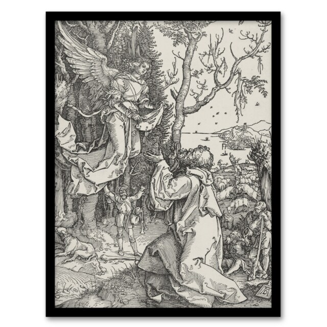 "Joachim and the Angel Albrecht Durer Framed Wall Art Print 12X16"""