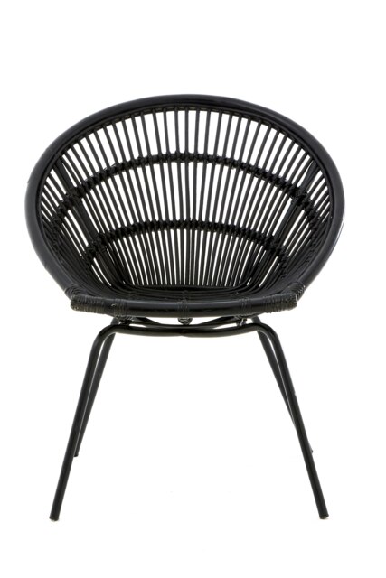 Orsina Black Washed Natural Rattan Chair, Rustless Rattan Chair, Easy Cleaning Rattan Armchair