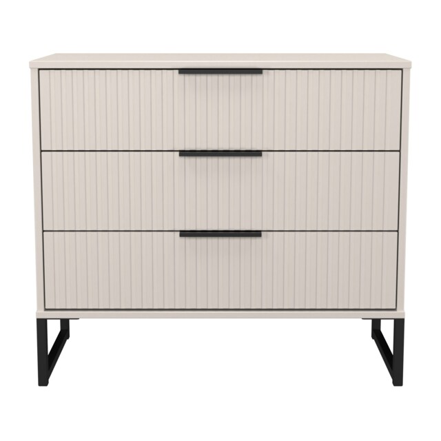 Menai 3 Drawer Chest of Drawers in Kashmir Matt (Ready Assembled) Cream Kashmir Matt