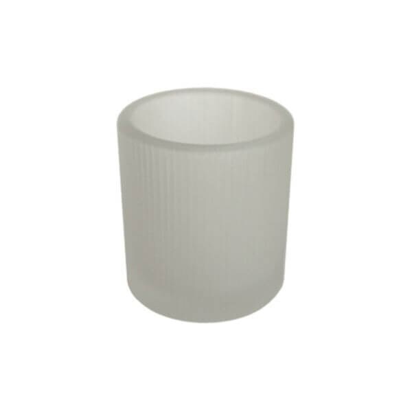 Prices Ribbed Frosted Glass Tealight Holder Clear