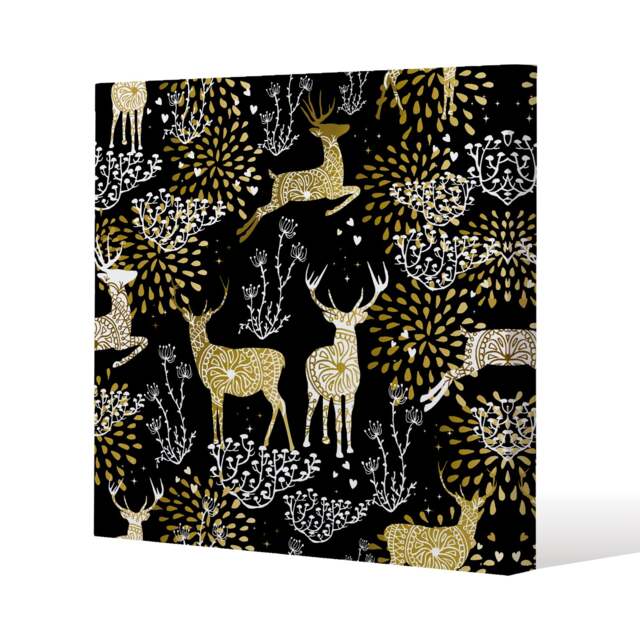 Golden christmas (canvas) / 90 x 90 x 4cm Multi