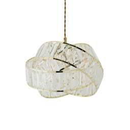 ValueLights Hudson Acrylic Jewel Gold Twisted Lamp Shade Gold