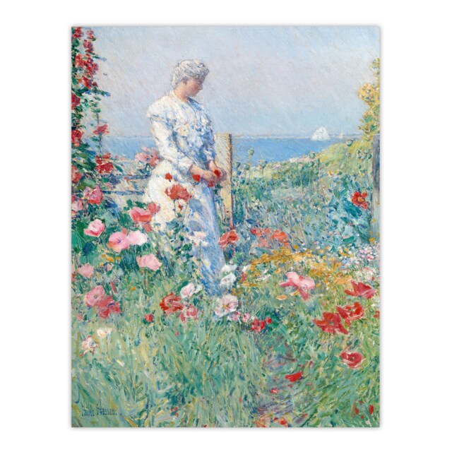 "Celia in Her Garden Floral Portrait Hassam Huge Wall Art Poster Print 24X32"""