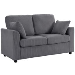 HOMCOM 2 Seater Sofa, Corduroy Small Couch with Spring Cushion
