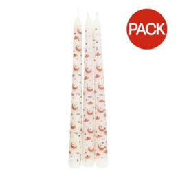 Something Different Taper Harvest Moon Candle Set (Pack of 3) - White/Brown - One Size