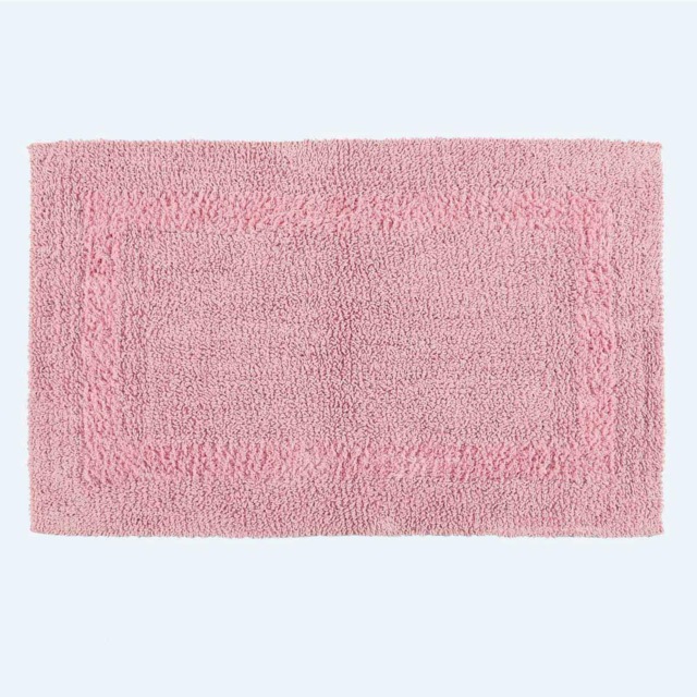 Homescapes Luxury Reversible Cotton Bath Mat - Blush Pink Blush Pink
