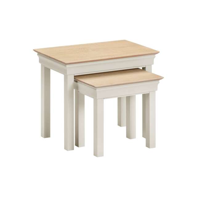 Bordeaux Nest of 2 Tables - Ivory - Oak