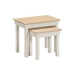 Bordeaux Nest of 2 Tables - Ivory - Oak