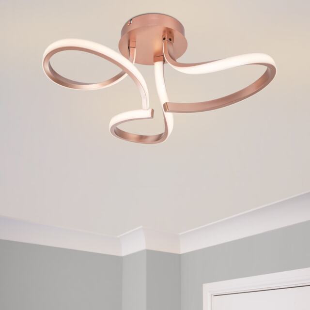COSYLYTE Moss 3 Light Integrated LED, Modern, Curved Ceiling Light - Copper Bronze 1