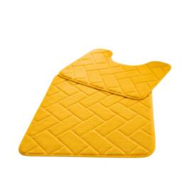 Memory Foam BLOCKS Bath Mat Set Ochre