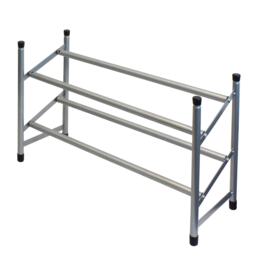 JVL 2 Tier Extendable Shoe Rack, Silver Silver