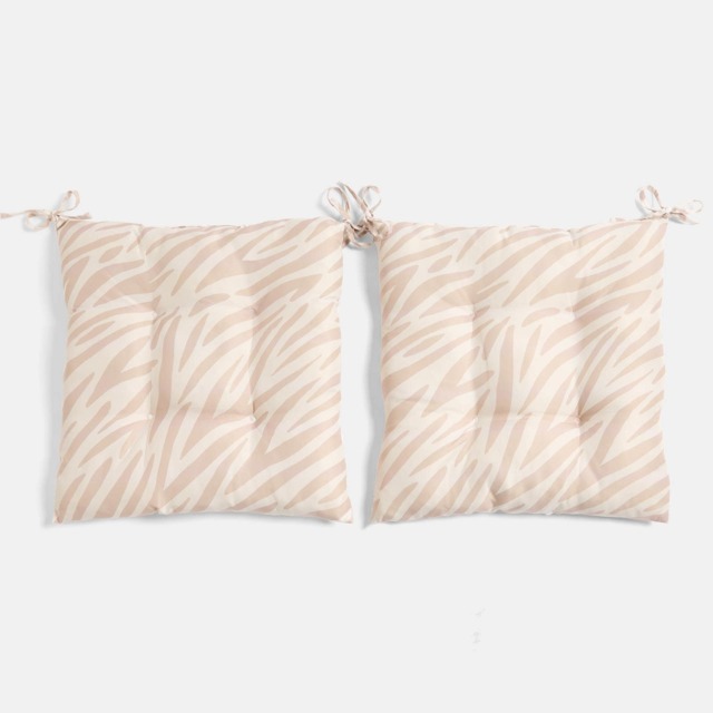 OHS 2 x Animal Print Garden Seat Pads Outdoor Chair Cushions