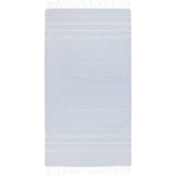 Anna Hammam Striped Cotton Beach Towel - Light Blue - One Size