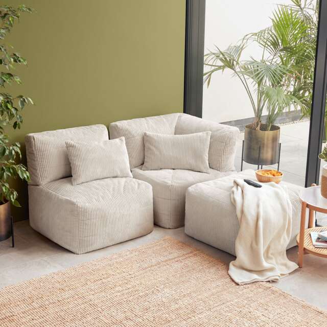 3pcs icon Noa, 1x Corner, 1x Recliner, 1x Slab, Jumbo Cord Stone