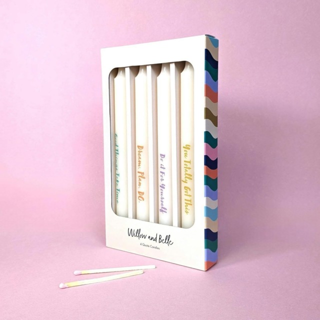 Robert Frederick Set of 4 Quote Candles - Colourful Text Multi 1