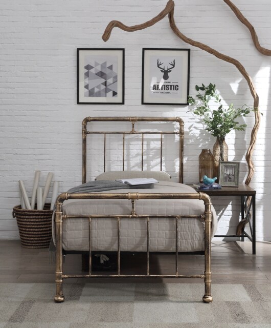 Cilcain Single 3ft Antique Bronze Metal Bed Frame Bronze Single