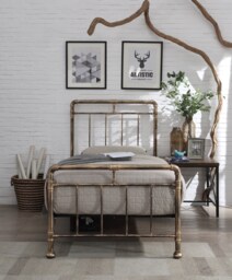 Cilcain Single 3ft Antique Bronze Metal Bed Frame Bronze Single