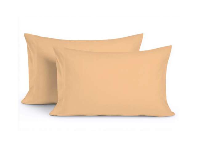 Microfibre Soft Touch Plain Dyed Housewife Pillowcase Pair Brown Brown Latte