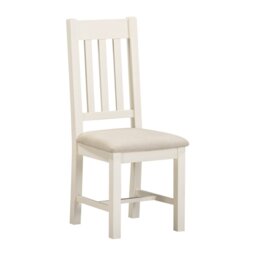 Windsor Slatted Dining Chair (Set of 2) - L41 x W46 x H105.5 cm - Ivory/Oat Fabric