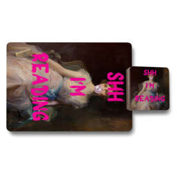 12 Piece Placemat And Coaster Set With Designer Artwork And Wood Bottom
