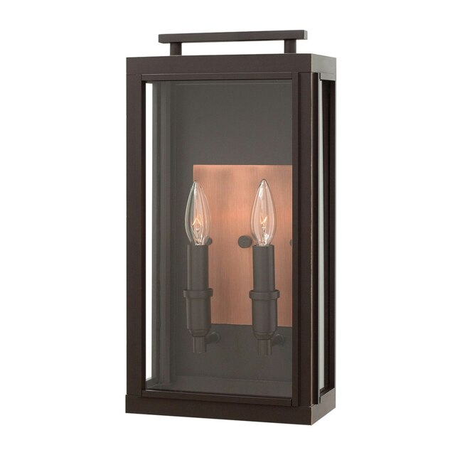 Hinkley Sutcliffe Outdoor 2 Light Wall Lantern Oil Rubbed Bronze IP44