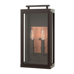 Hinkley Sutcliffe Outdoor 2 Light Wall Lantern Oil Rubbed Bronze IP44
